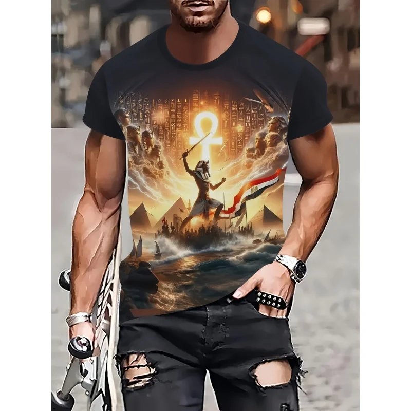 Camiseta gráfica do antigo Egi - Men Fashion Egypt avaliação e preço