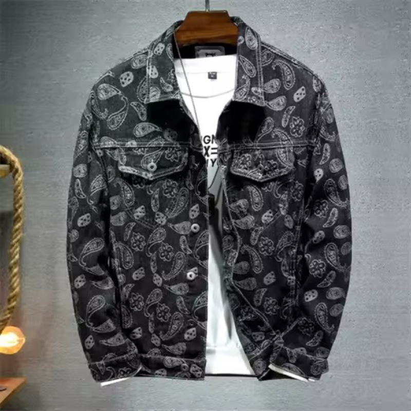 Novo 2025 primavera japonês vi - Mens Fashion Denim Jacket avaliação e preço