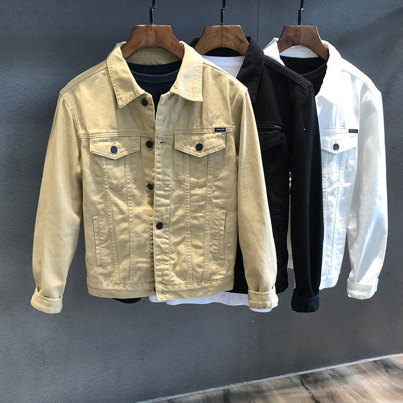 Primavera outono jaqueta jeans - Mens Fashion Denim Jacket avaliação e preço