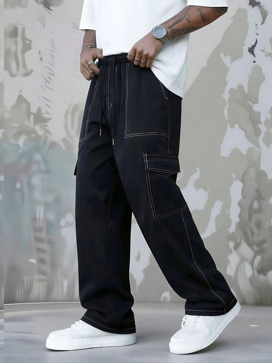 Calças Longas Casuais Estilo C - Men'S Fashion Trousers avaliação e preço
