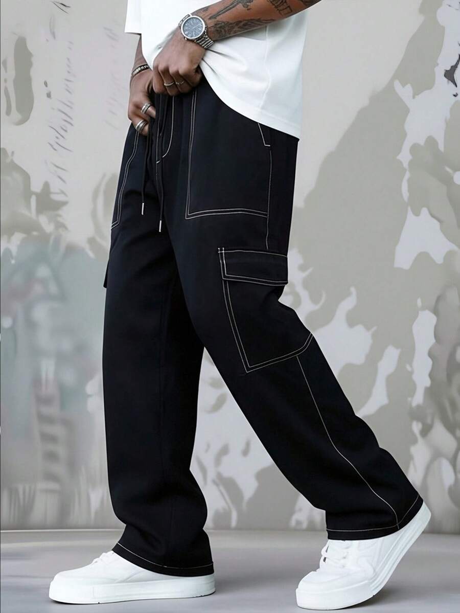 Calças Longas Casuais Estilo C - Men'S Fashion Trousers avaliação e preço