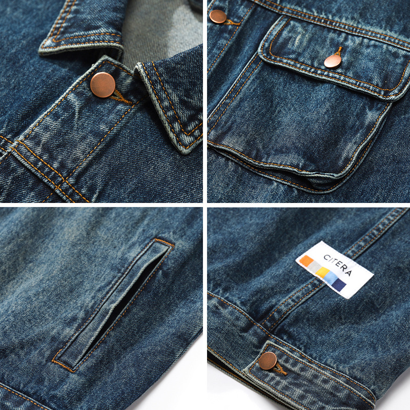 Jaqueta Jeans de Luxo HELLOMAR - Mens Fashion Denim Jacket avaliação e preço