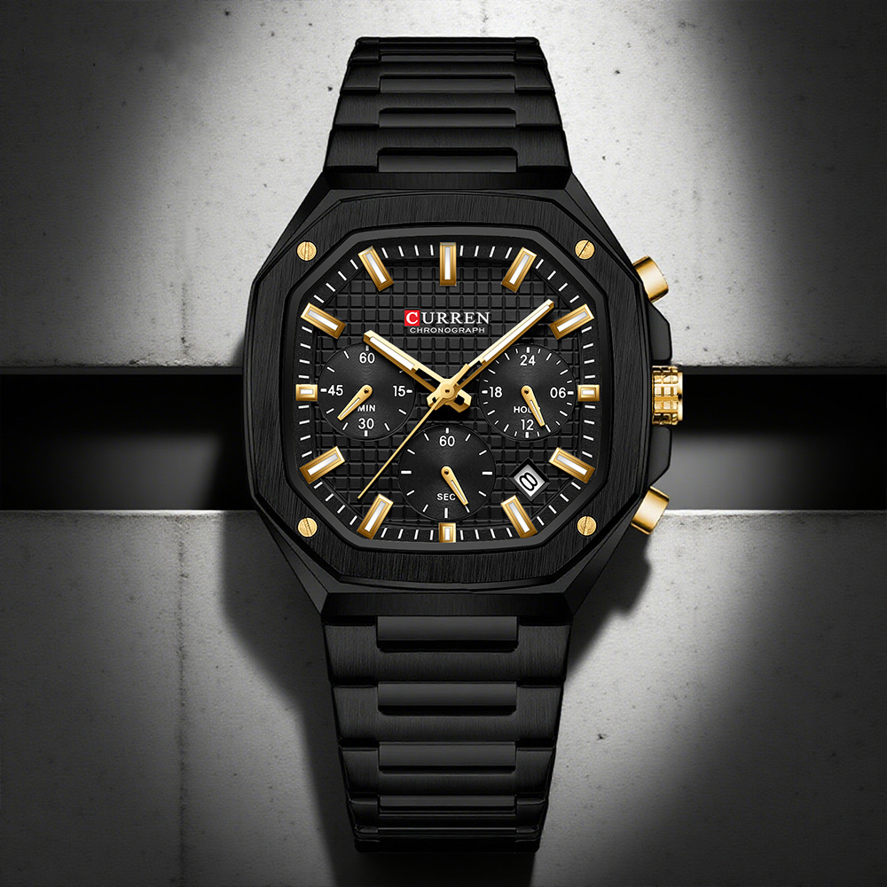 Curren relógio crono quadrado  - Mens Fashion Bracelet avaliação e preço