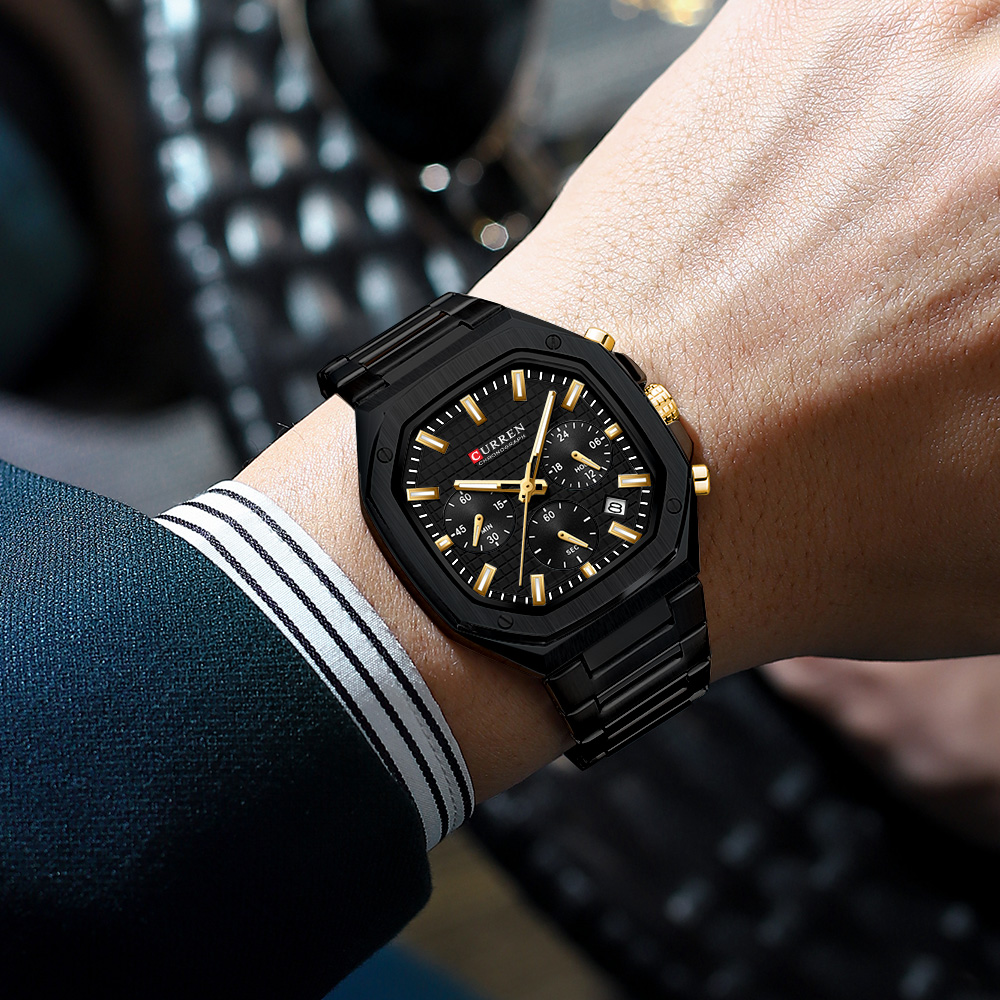 Curren relógio crono quadrado  - Mens Fashion Bracelet avaliação e preço