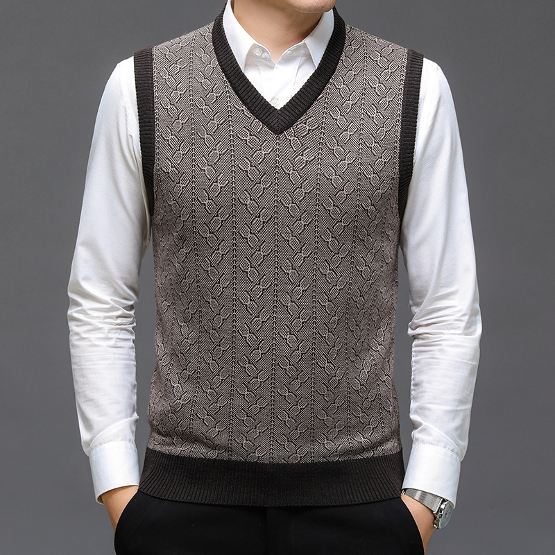 Colete de Lã Masculino BROWON  - Men'S Fashion V Neck Sweater avaliação e preço