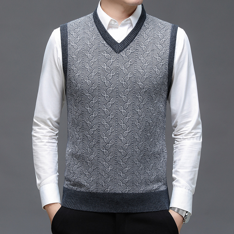 Colete de Lã Masculino BROWON  - Men'S Fashion V Neck Sweater avaliação e preço