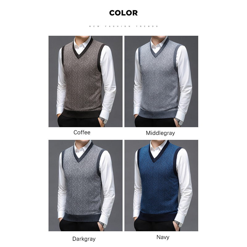 Colete de Lã Masculino BROWON  - Men'S Fashion V Neck Sweater avaliação e preço