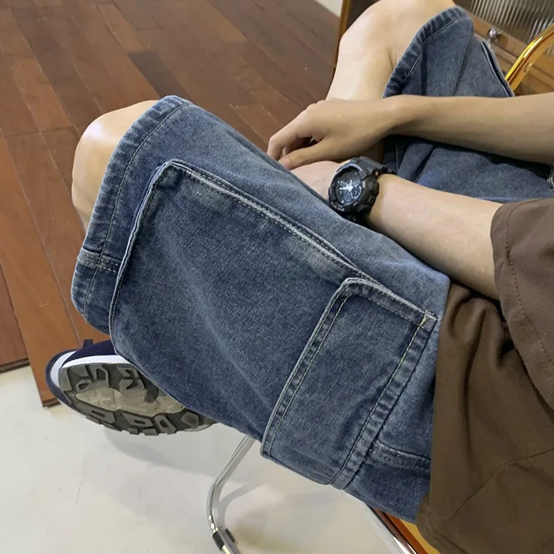 Shorts Cargo Jeans Masculino C - Men'S Fashion Loose Pants avaliação e preço
