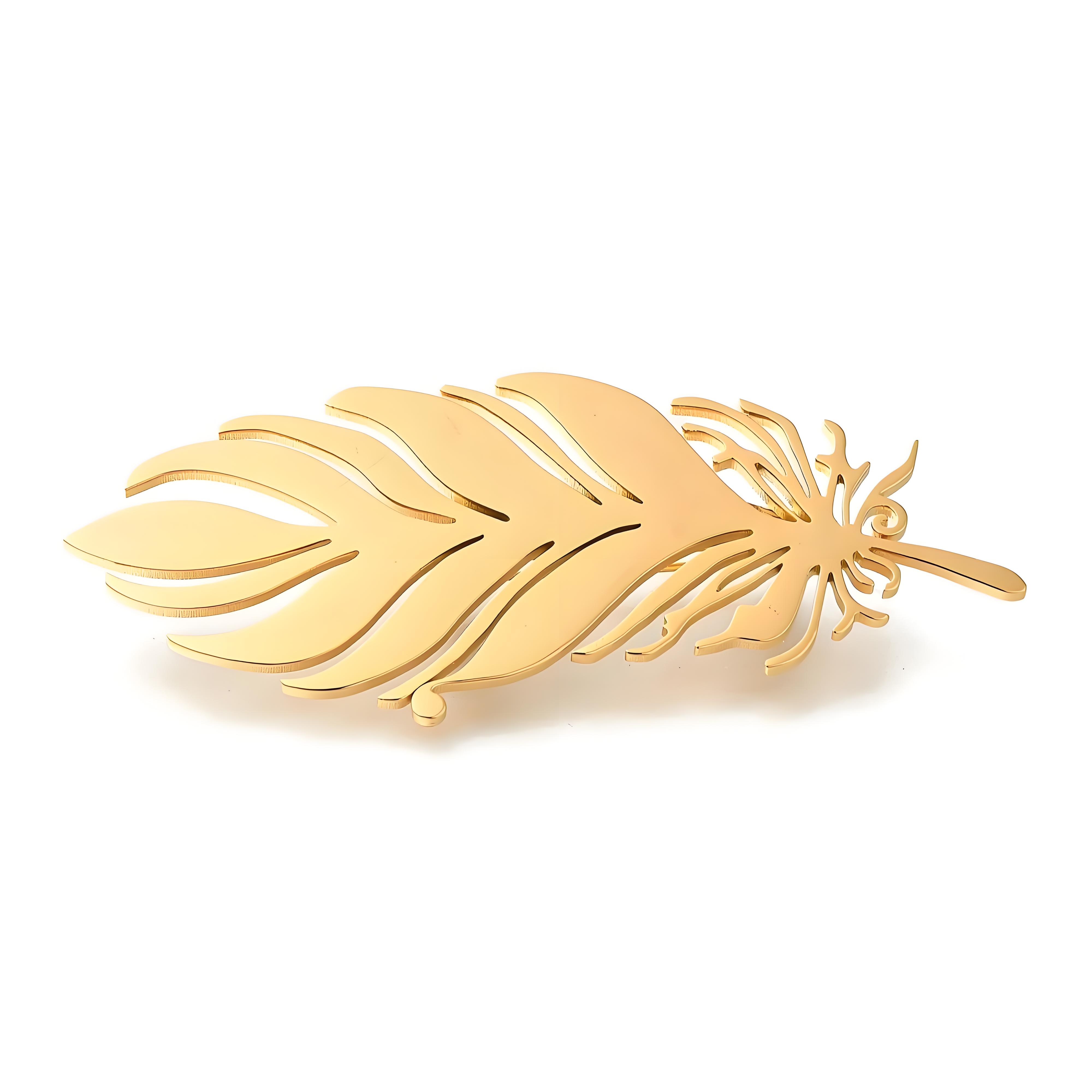 Broche de penas banhado a ouro - Yellow Men'S Fashion avaliação e preço