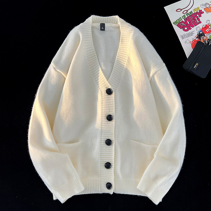 Cardigã casual com nervuras ma - Men'S Fashion V Neck Sweater avaliação e preço