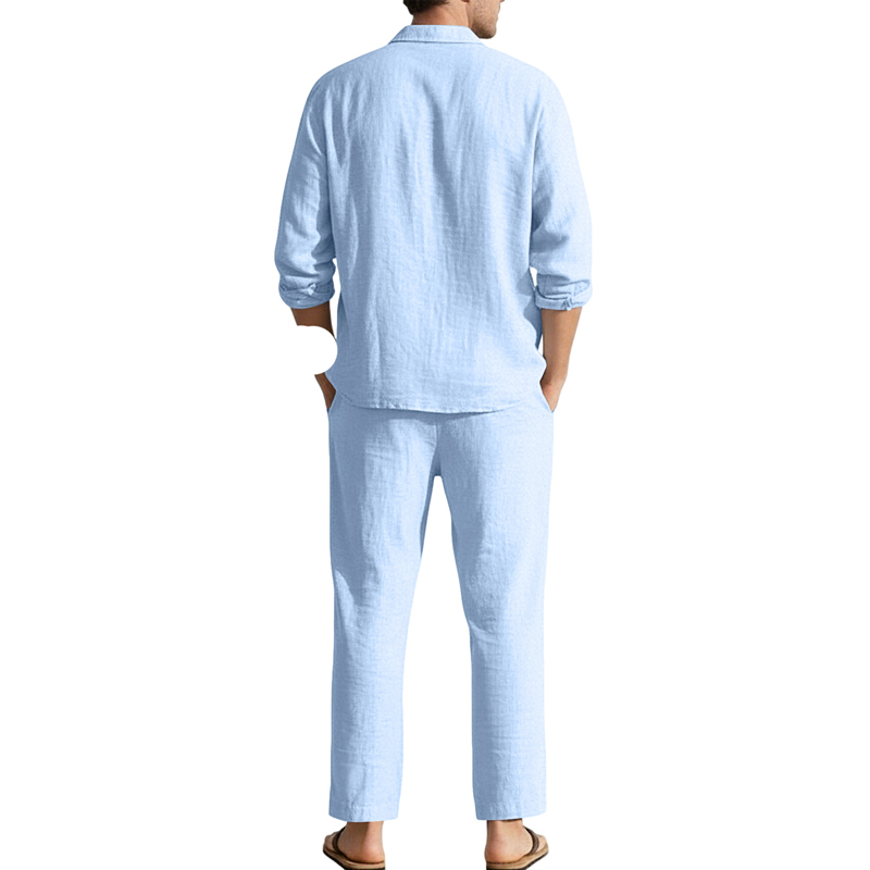 Conjuntos Casuais de Linho Pri - Men'S Fashion Loose Pants avaliação e preço