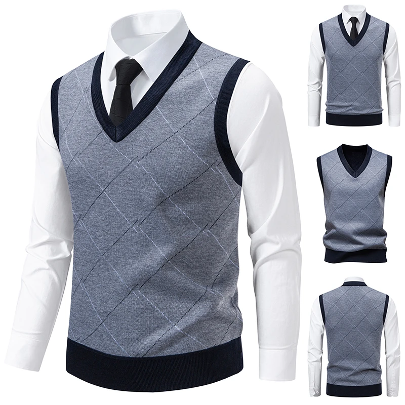 Camisola quente de malha mascu - Men'S Fashion V Neck Sweater avaliação e preço