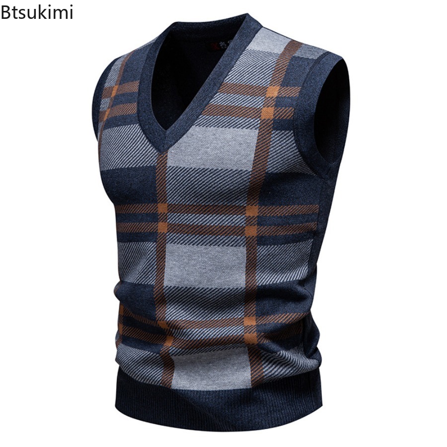 Novo Colete Masculino de Tricô - Men'S Fashion V Neck Sweater avaliação e preço
