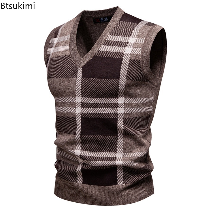 Novo Colete Masculino de Tricô - Men'S Fashion V Neck Sweater avaliação e preço